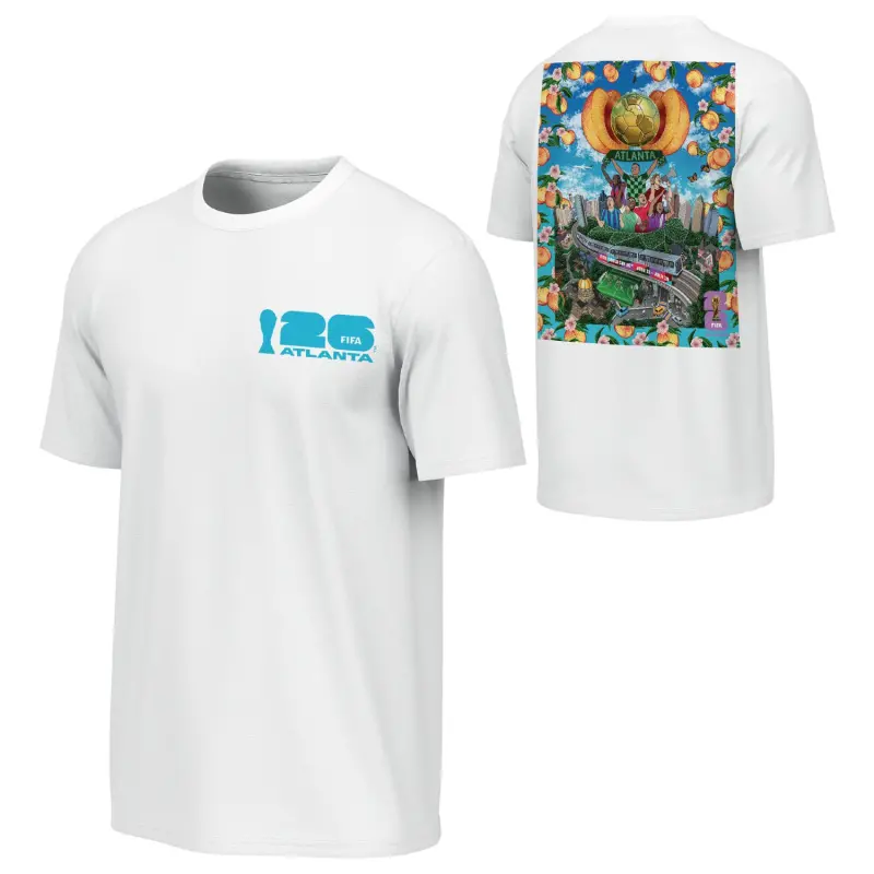 Italy National Team 2026 World Cup Atlanta Poster White T-Shirt – Unisex – World Cup Soccer Shirts & Gear