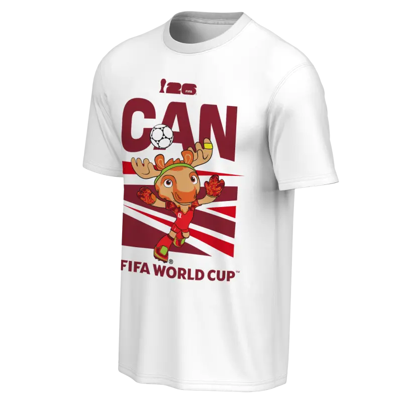 Italy National Team 2026 World Cup Canada Mascot White T-Shirt – Unisex – World Cup Soccer Shirts & Gear
