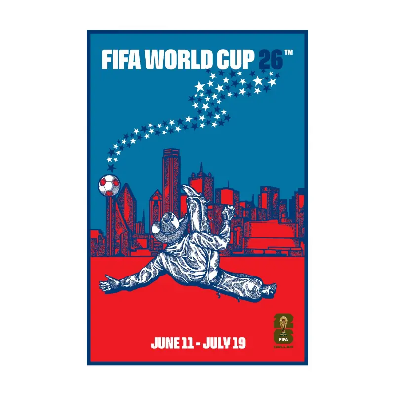 Italy National Team 2026 World Cup Dallas Host City Poster – World Cup Soccer Shirts & Gear