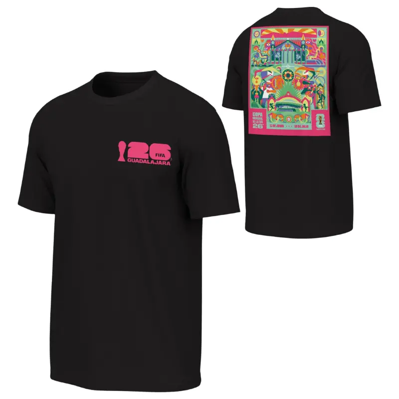 Italy National Team 2026 World Cup Guadalajara Poster Black T-Shirt – Unisex – World Cup Soccer Shirts & Gear