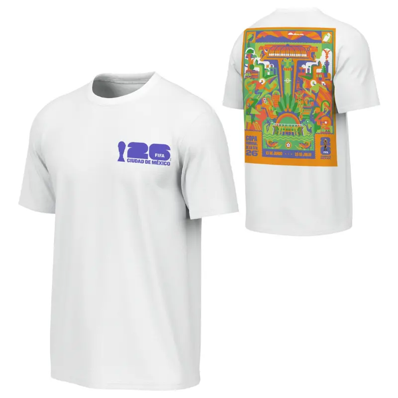 Italy National Team 2026 World Cup Mexico City Poster White T-Shirt – Unisex – World Cup Soccer Shirts & Gear