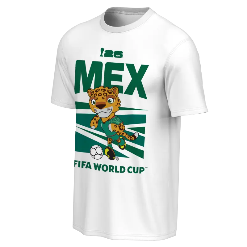 Italy National Team 2026 World Cup Mexico Mascot White T-Shirt – Unisex – World Cup Soccer Shirts & Gear