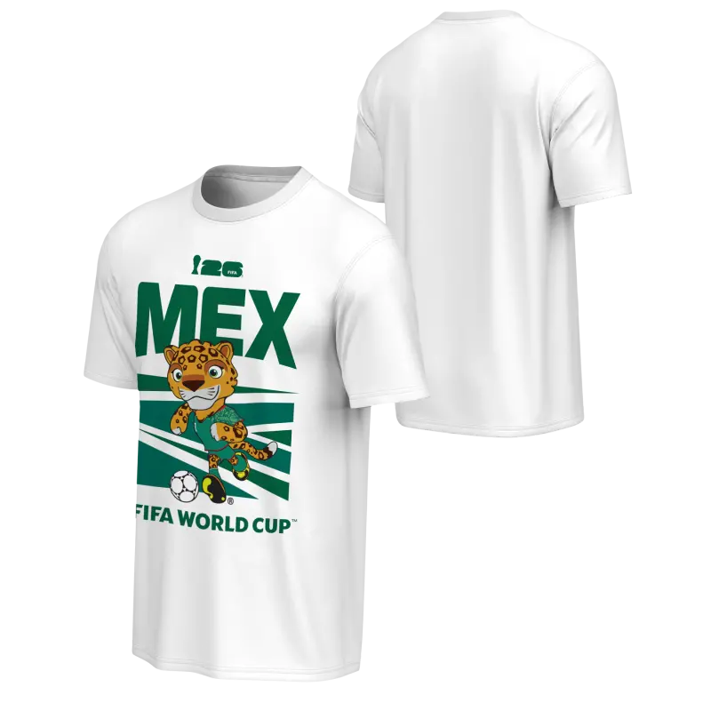 Italy National Team 2026 World Cup Mexico Mascot White T-Shirt – Unisex – World Cup Soccer Shirts & Gear