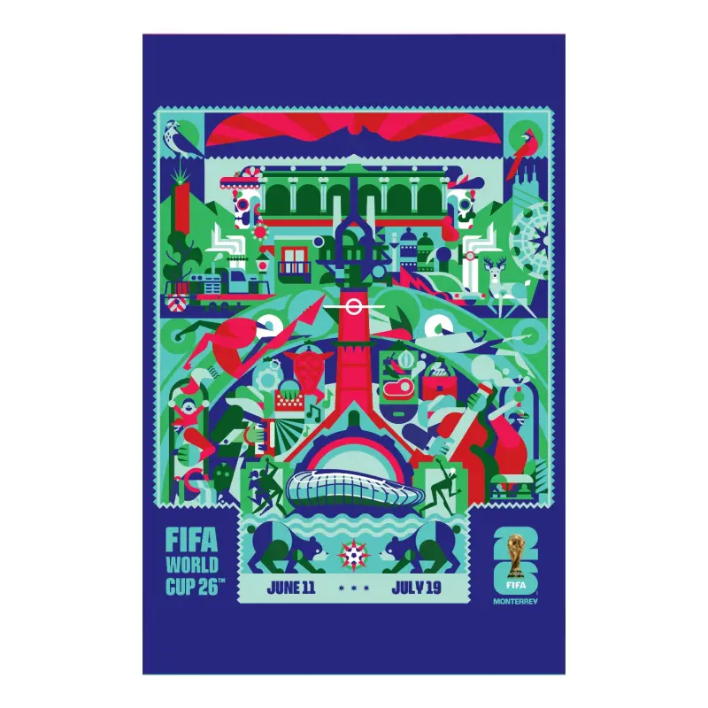 Italy National Team 2026 World Cup Monterrey Host City Poster – World Cup Soccer Shirts & Gear