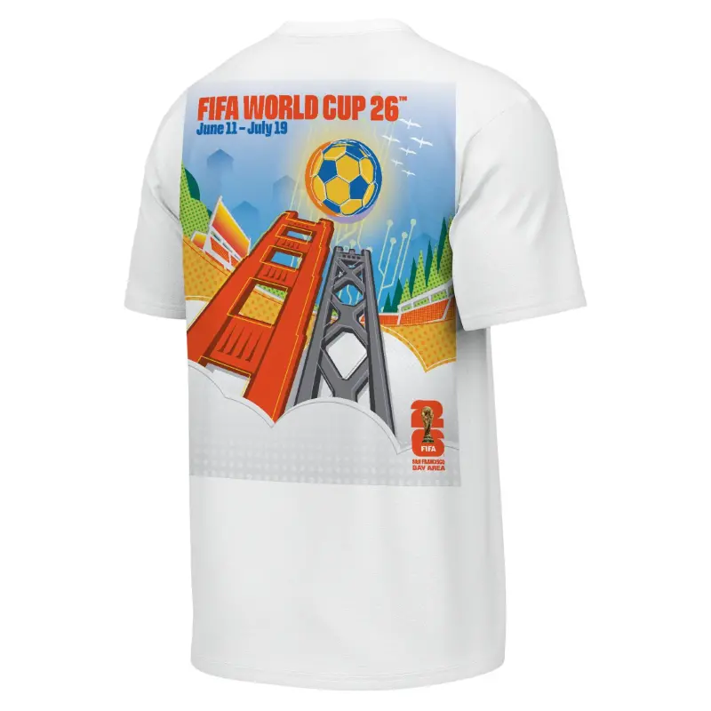 Italy National Team 2026 World Cup San Francisco Bay Area Poster White T-Shirt – Unisex – World Cup Soccer Shirts & Gear