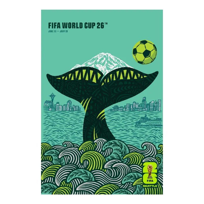 Italy National Team 2026 World Cup Seattle Host City Poster – World Cup Soccer Shirts & Gear