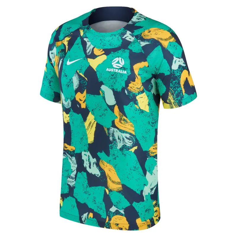 Italy National Team Australia National Team Nike 2022/23 Pre-Match Top – Green/Yellow – World Cup Soccer Shirts & Gear