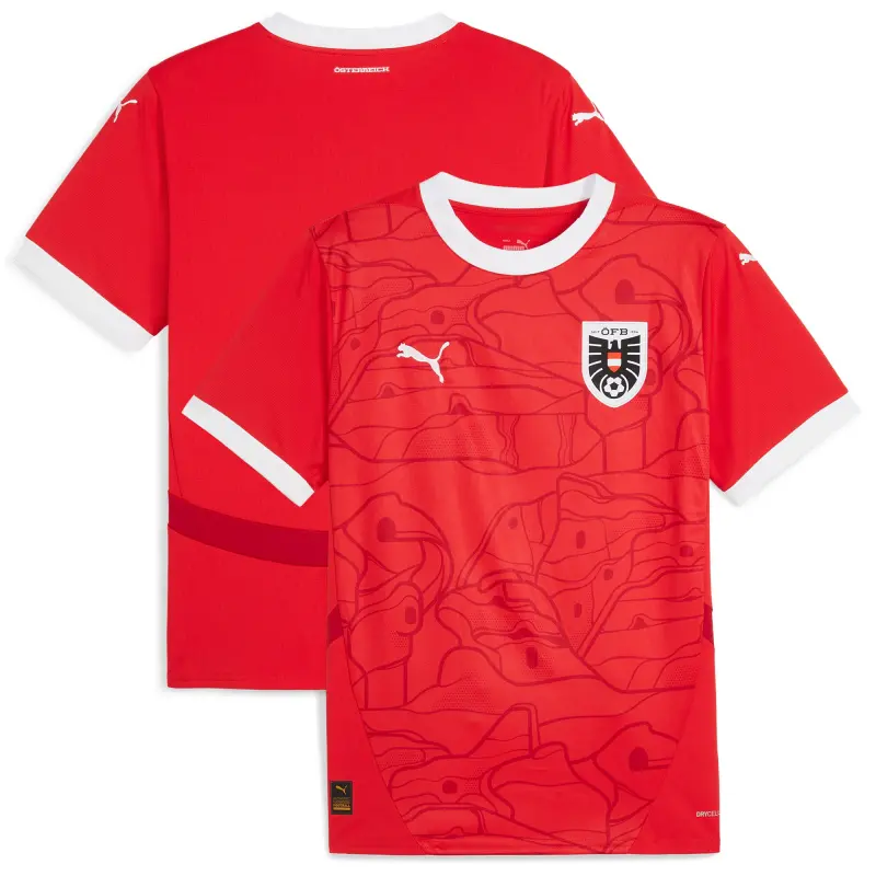 Italy National Team Austria National Team Puma 2024 Home Replica Jersey – Red – World Cup Soccer Shirts & Gear