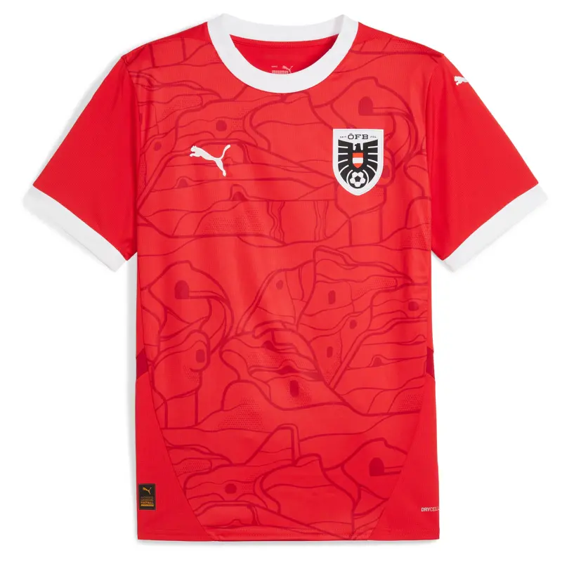 Italy National Team Austria National Team Puma 2024 Home Replica Jersey – Red – World Cup Soccer Shirts & Gear
