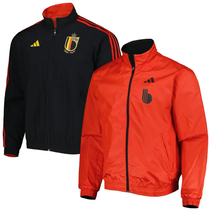 Italy National Team Belgium National Team adidas AEROREADY Reversible Anthem Reversible Full-Zip Jacket – Red/Black – World Cup Soccer Shirts & Gear