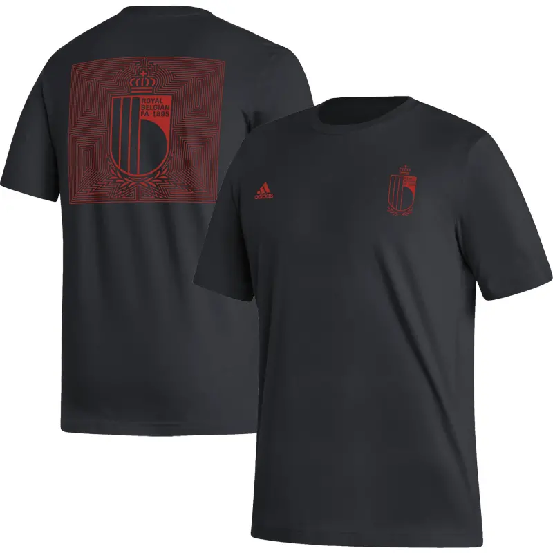 Italy National Team Belgium National Team adidas Pattern Crest T-Shirt – Black – World Cup Soccer Shirts & Gear