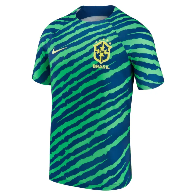 Italy National Team Brazil National Team Nike 2022/23 Pre-Match Top – Blue/Green – World Cup Soccer Shirts & Gear