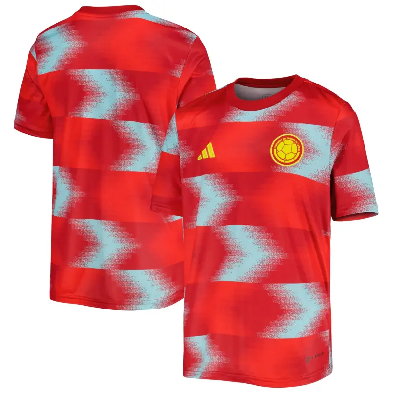 Italy National Team Colombia National Team adidas Youth 2022/23 Away Pre-Match Top – Red – World Cup Soccer Shirts & Gear