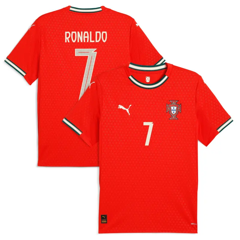 Italy National Team Cristiano Ronaldo Portugal National Team Puma 2025 Home Replica Jersey – Red – World Cup Soccer Shirts & Gear