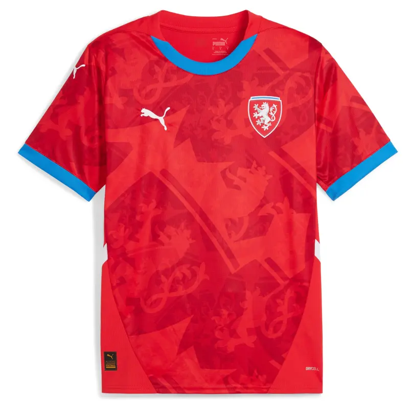 Italy National Team Czech Republic National Team Puma 2024 Home Replica Jersey – Red – World Cup Soccer Shirts & Gear