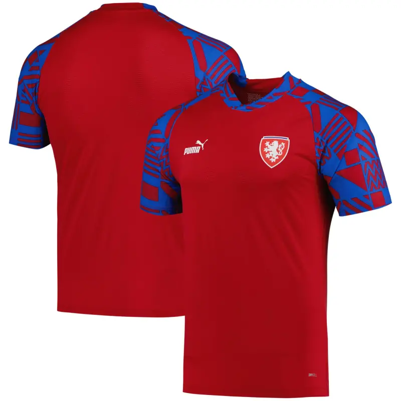 Italy National Team Czech Republic National Team Puma Pre-Match V-Neck Top – Red – World Cup Soccer Shirts & Gear