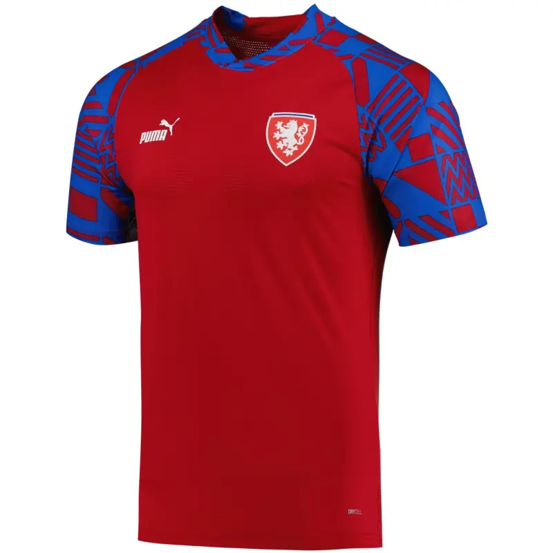 Italy National Team Czech Republic National Team Puma Pre-Match V-Neck Top – Red – World Cup Soccer Shirts & Gear