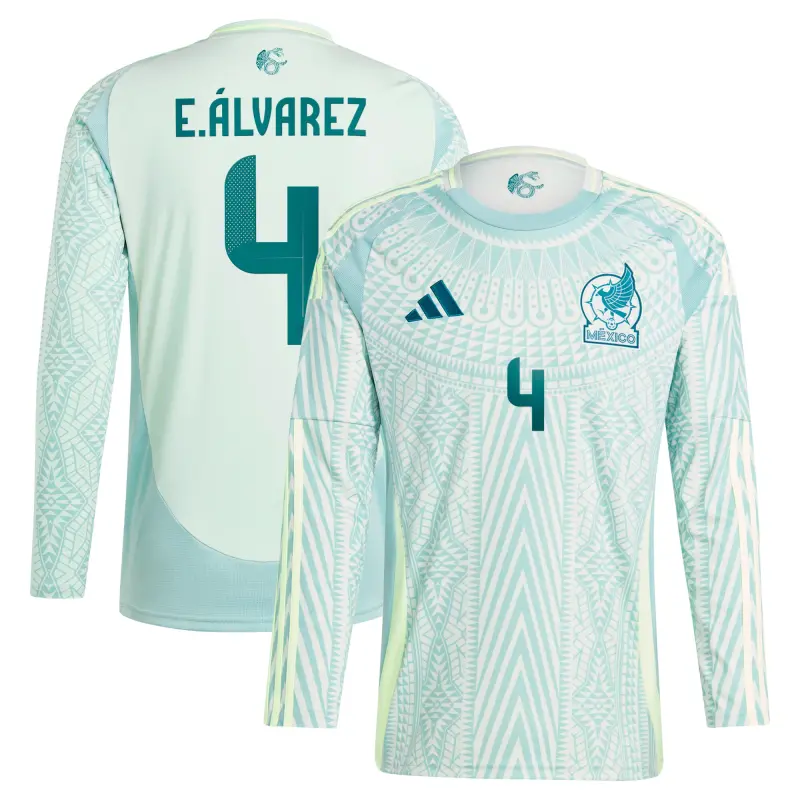 Italy National Team Edson Alvarez Mexico National Team adidas 2024 Away Replica Player Long Sleeve Jersey – Green – World Cup Soccer Shirts & Gear