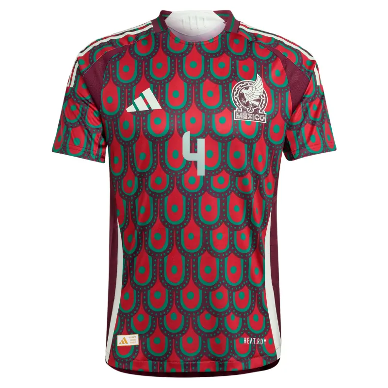 Italy National Team Edson Alvarez Mexico National Team adidas 2024 Home Authentic Player Jersey – Burgundy – World Cup Soccer Shirts & Gear
