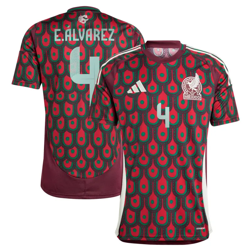 Italy National Team Edson Alvarez Mexico National Team adidas 2024 Home Replica Player Jersey – Burgundy – World Cup Soccer Shirts & Gear