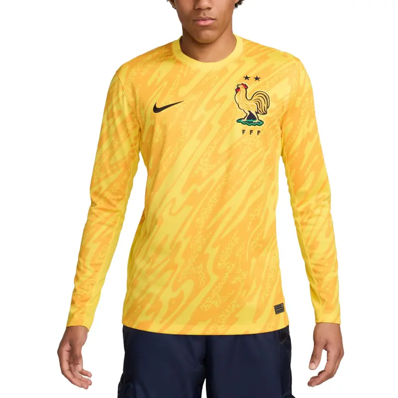 Italy National Team France National Team Nike 2024 Goalkeeper Replica Stadium Long Sleeve Jersey – Yellow – World Cup Soccer Shirts & Gear