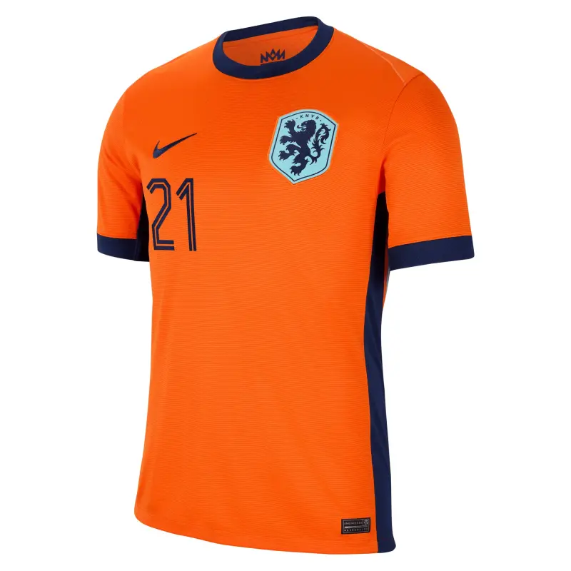 Italy National Team Frenkie de Jong Netherlands National Team Nike 2024 Home Replica Jersey – Orange – World Cup Soccer Shirts & Gear
