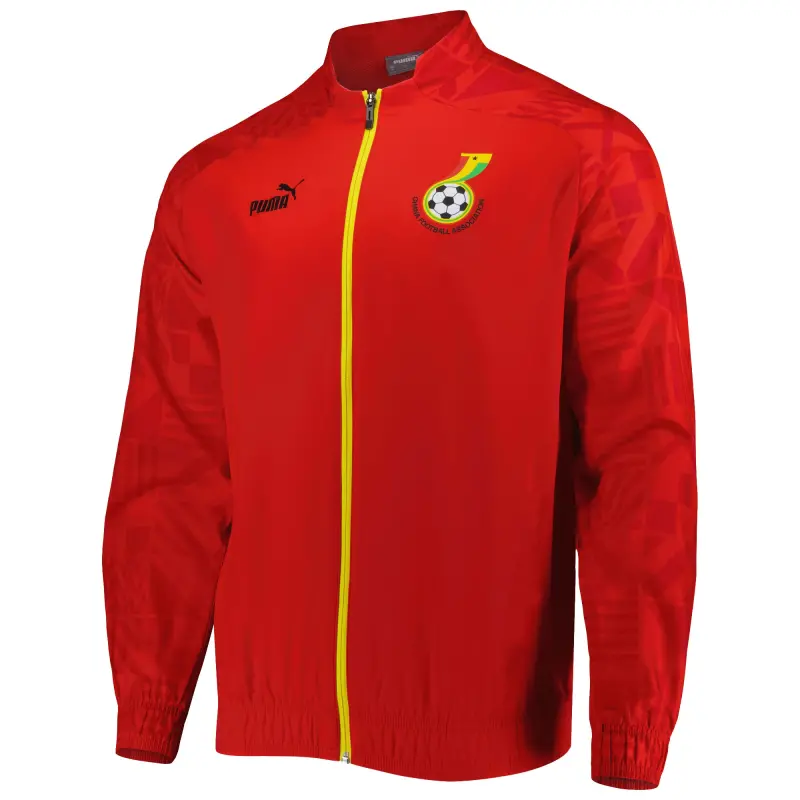 Italy National Team Ghana National Team Puma Pre-Match Raglan Full-Zip Training Jacket – Red – World Cup Soccer Shirts & Gear