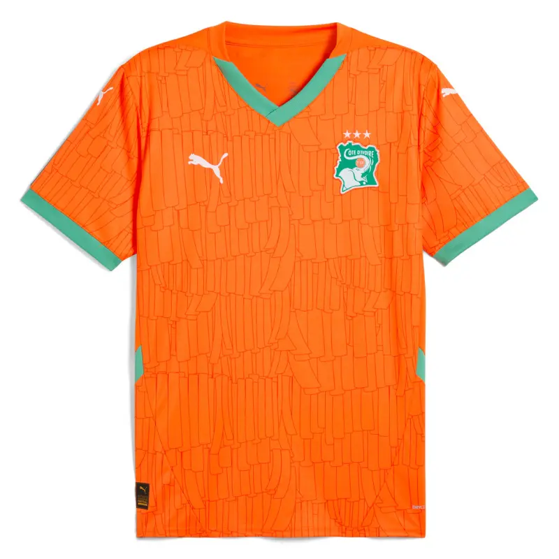 Italy National Team Ivory Coast National Team Puma 2025 Home Replica Jersey – Orange – World Cup Soccer Shirts & Gear