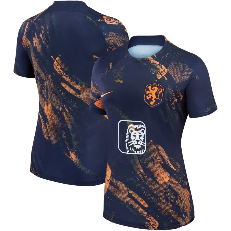 Italy National Team Netherlands Women’s National Team Nike Women’s 2023 Pre-Match Top – Navy – World Cup Soccer Shirts & Gear