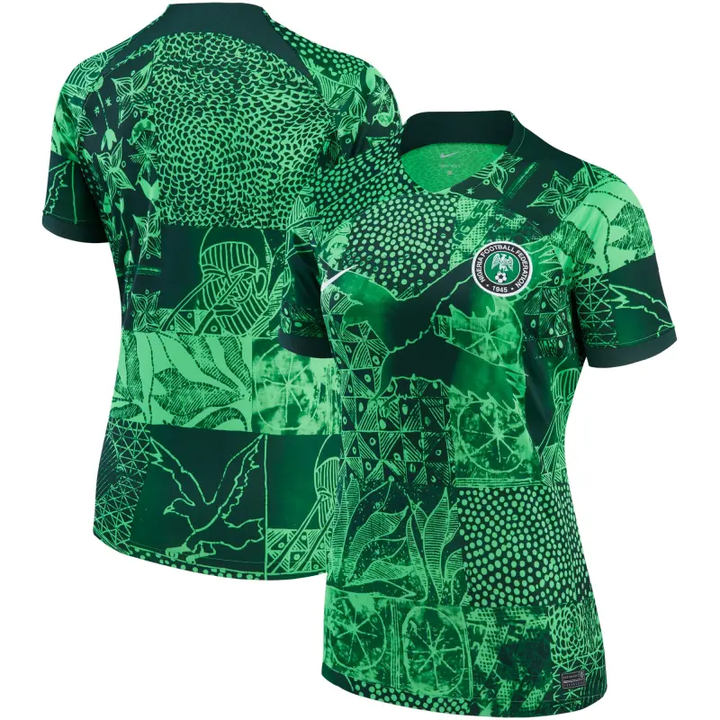 Italy National Team Nigeria National Team Nike Women’s 2022/23 Home Breathe Stadium Replica Blank Jersey – Green – World Cup Soccer Shirts & Gear