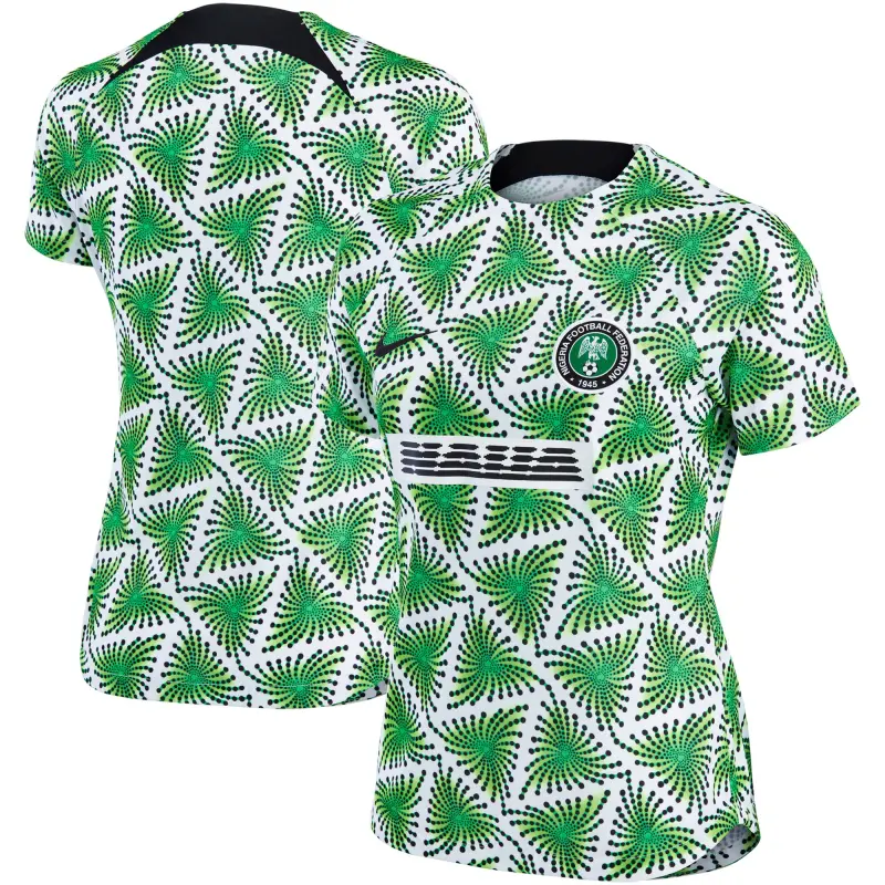 Italy National Team Nigeria National Team Nike Women’s 2022 Pre-Match Top – Green – World Cup Soccer Shirts & Gear