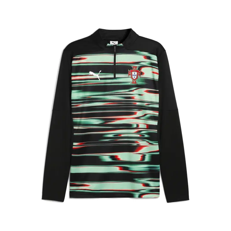 Italy National Team Portugal National Team Puma 2025 Pre-Match Quarter-Zip Top – Black – World Cup Soccer Shirts & Gear