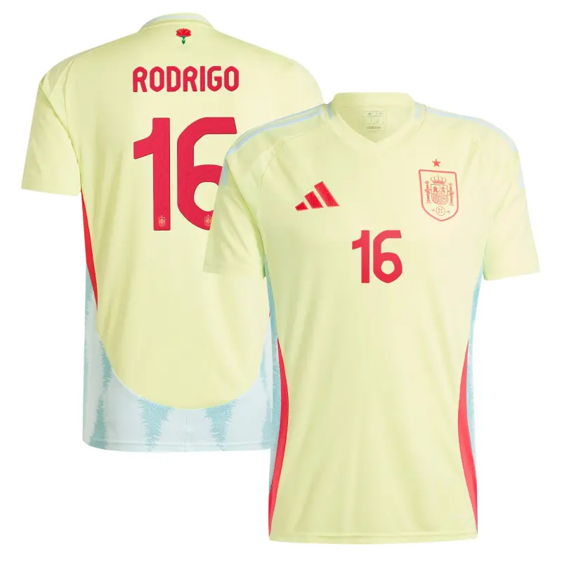 Italy National Team Rodrigo Spain National Team adidas 2024 Away Replica Jersey – Yellow – World Cup Soccer Shirts & Gear