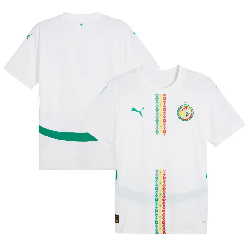 Italy National Team Senegal National Team Puma 2025 Home Replica Jersey – White – World Cup Soccer Shirts & Gear
