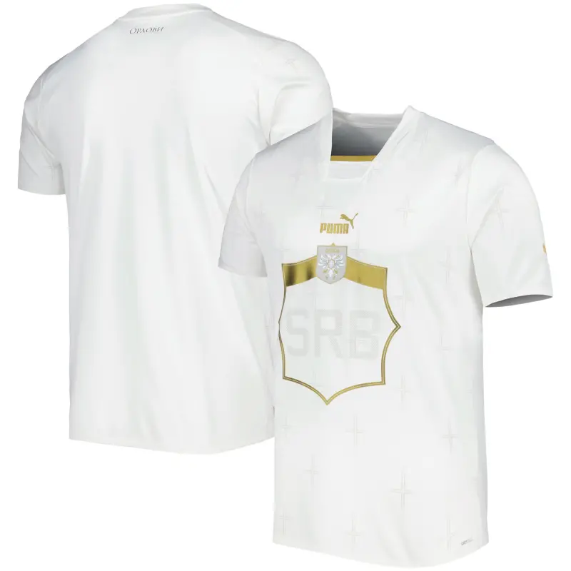 Italy National Team Serbia National Team Puma 2022/23 Away Replica Jersey – White – World Cup Soccer Shirts & Gear