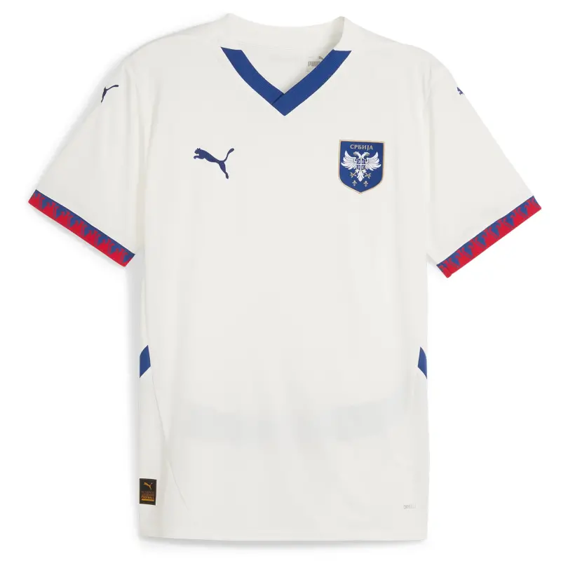 Italy National Team Serbia National Team Puma 2024 Away Replica Jersey – White – World Cup Soccer Shirts & Gear