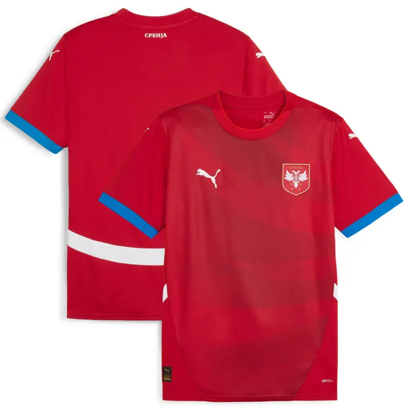 Italy National Team Serbia National Team Puma 2024 Home Replica Jersey – Red – World Cup Soccer Shirts & Gear