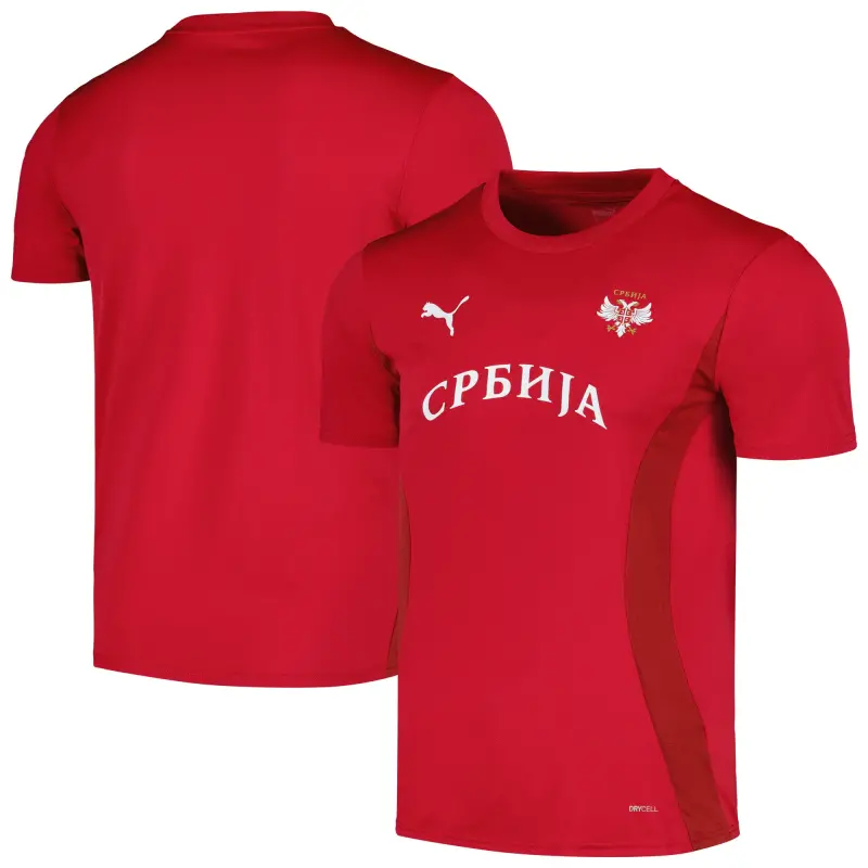Italy National Team Serbia National Team Puma 2024 Pre-Match Jersey – Red – World Cup Soccer Shirts & Gear