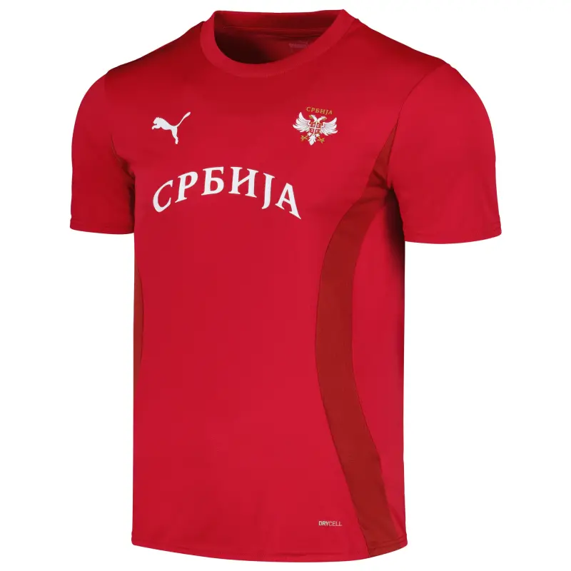 Italy National Team Serbia National Team Puma 2024 Pre-Match Jersey – Red – World Cup Soccer Shirts & Gear