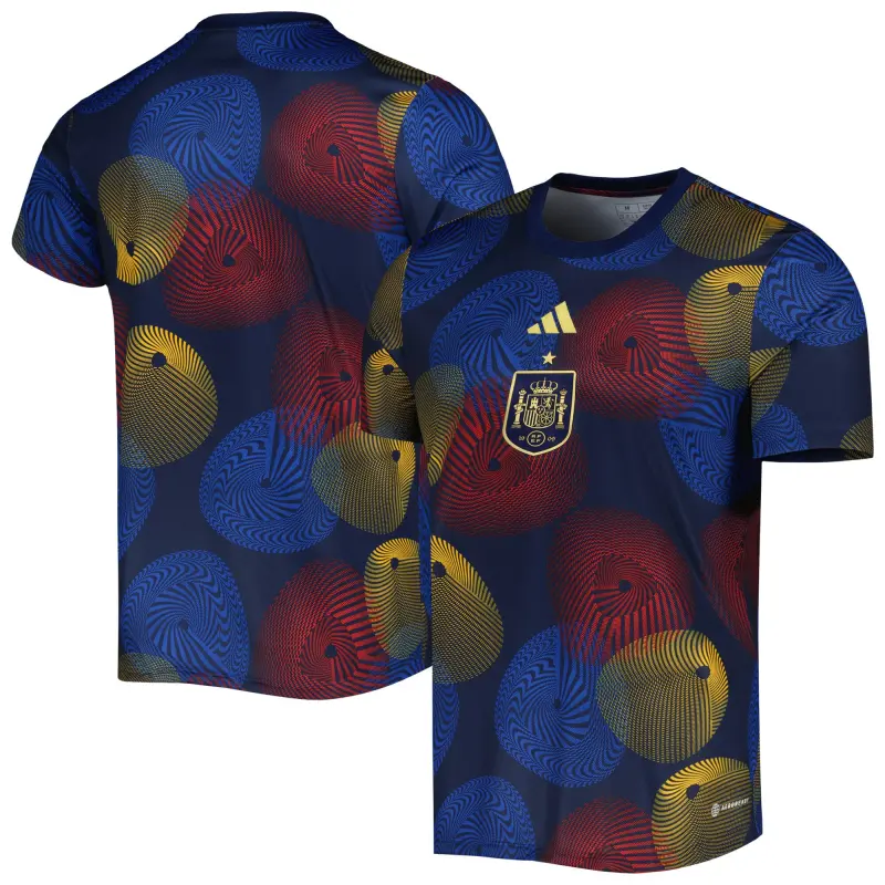 Italy National Team Spain National Team adidas 2022 AEROREADY Pre-Match Top – Navy – World Cup Soccer Shirts & Gear