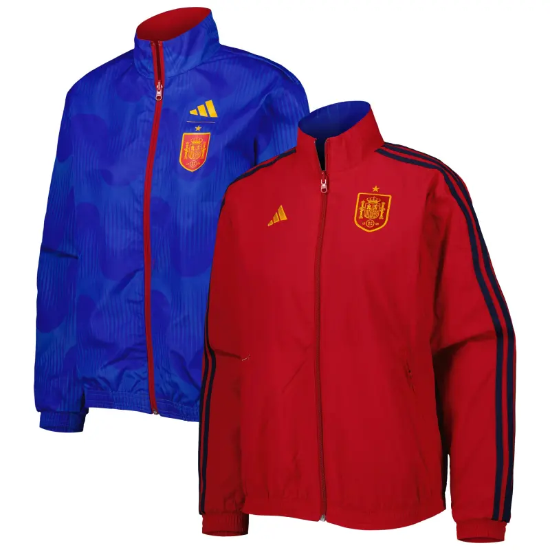 Italy National Team Spain National Team adidas Women’s Anthem AEROREADY Reversible Full-Zip Jacket – Red/Blue – World Cup Soccer Shirts & Gear