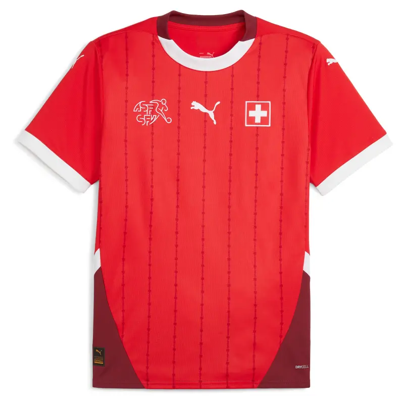 Italy National Team Switzerland National Team Puma 2024 Home Replica Jersey – Red – World Cup Soccer Shirts & Gear