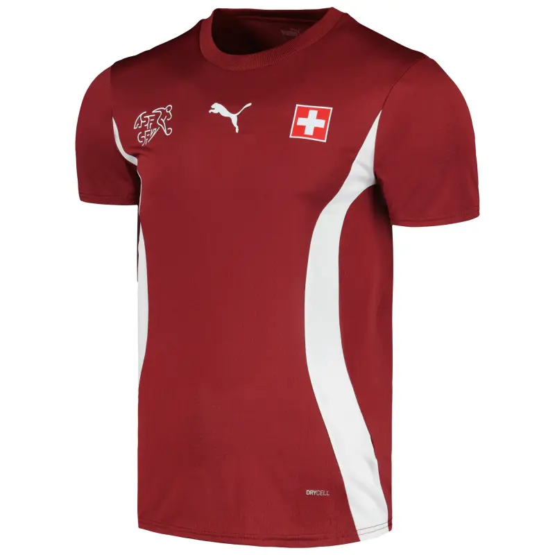 Italy National Team Switzerland National Team Puma 2024 Pre-Match Jersey – Red – World Cup Soccer Shirts & Gear